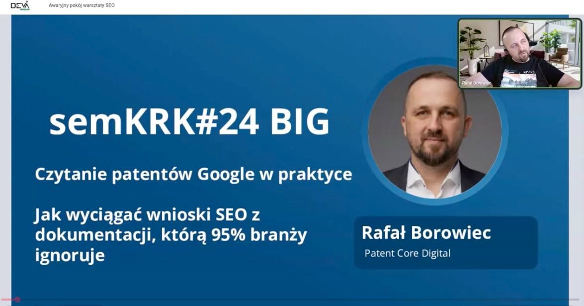 Rafał Borowiec - warsztaty DevaGroup na semKRK#24 BIG: Czytanie patentów Google w praktyce